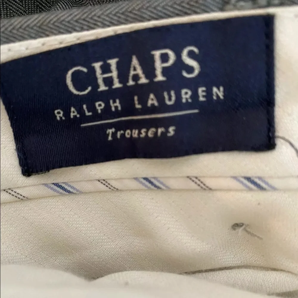 Chaps Ralph Lauren Trousers Striped Pleated 34x32